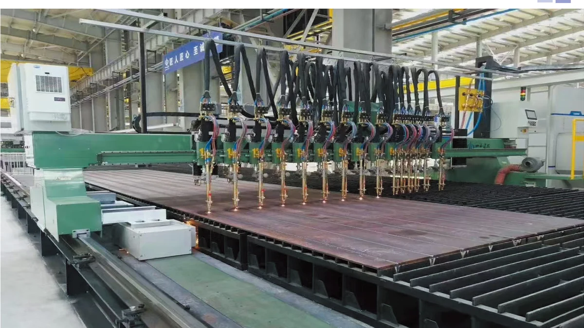 CNC multi-torch flame cutting bed